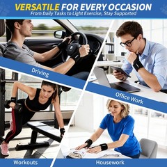 2 Pack Wrist Brace, Wrist Compression Wraps with Custom Support, Ergonomic Wr…