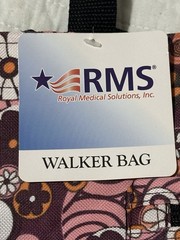 RMS Royal Medical Solutions Walker Rollator Bag Burgandy Floral 17” X 10”