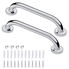 2Pcs Stainless Steel Grab Bar Bathroom Safety Handicap Shower Tub Handle Support