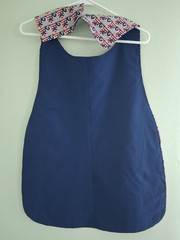 Red, White & Blue Adult Bib, Handmade , 35 1/2” by 21 ½”, reversible