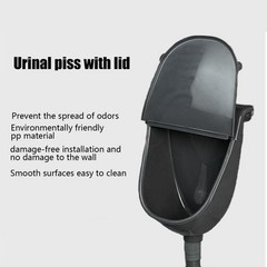 Male Urinal With Lid Adhesive Suction Adjustable No Drill Wall Mounted Urinal