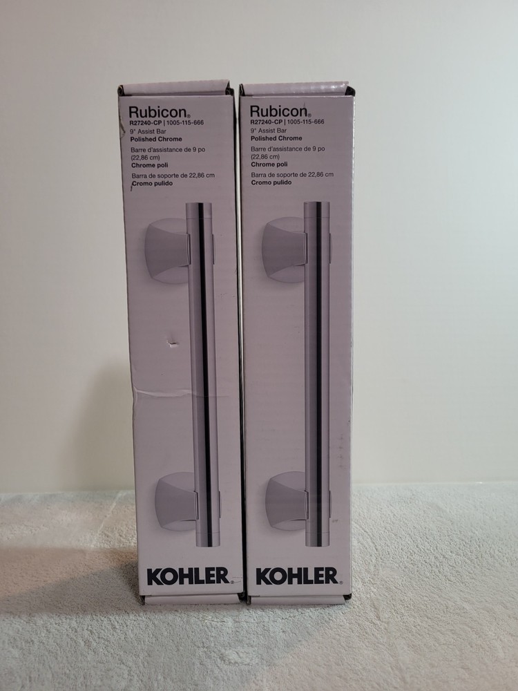 KOHLER Rubicon 9 in Assist Grab Bars Polished Chrome R27240-CP Brand New in Box