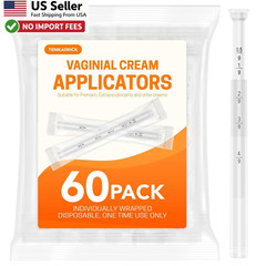 60 Pack Vaginal Suppository Applicator Disposable Threaded Tip Lubricant Gel