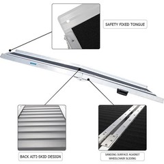 6ft Aluminum Multi-Folding Wheelchair Ramp Portable Non-Slip for Home Steps