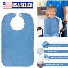 2× Adult Bibs For Eating Washable Reusable Clothing Protector Adjustable Closure