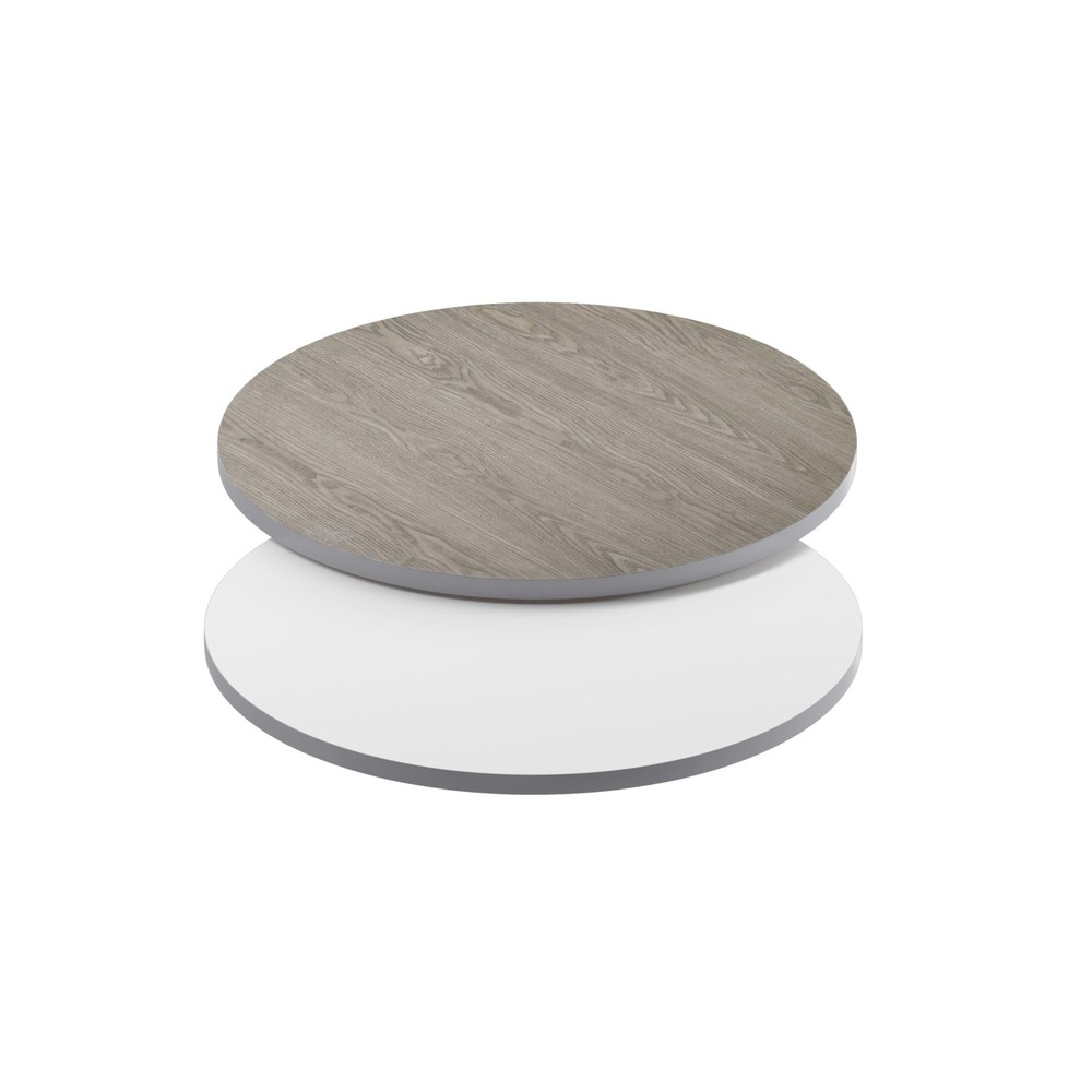 Flash Furniture 30 Round Table Reversible Laminate Top White/Gray Pack 1