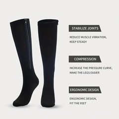 3x Zipper Closed Toe Compression Socks 30-40mmHg Calf Leg Ankle Support Stocking