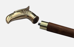 Brass Eagle Head Walking Cane Wooden Shaft Handmade Gentleman Walking Stick Gift