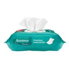 Assurance Premium Disposable Washcloths Pre-Moistened Body Wipes, XL, 192 Count