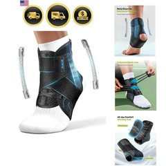 Quick Lace Up Ankle Brace with 2 Metal Support Stays, Breathable Stabilizer f…