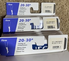(3) Truform 20-30 Below Knee Compression Stockings Closed Toe Black Large 8865BL