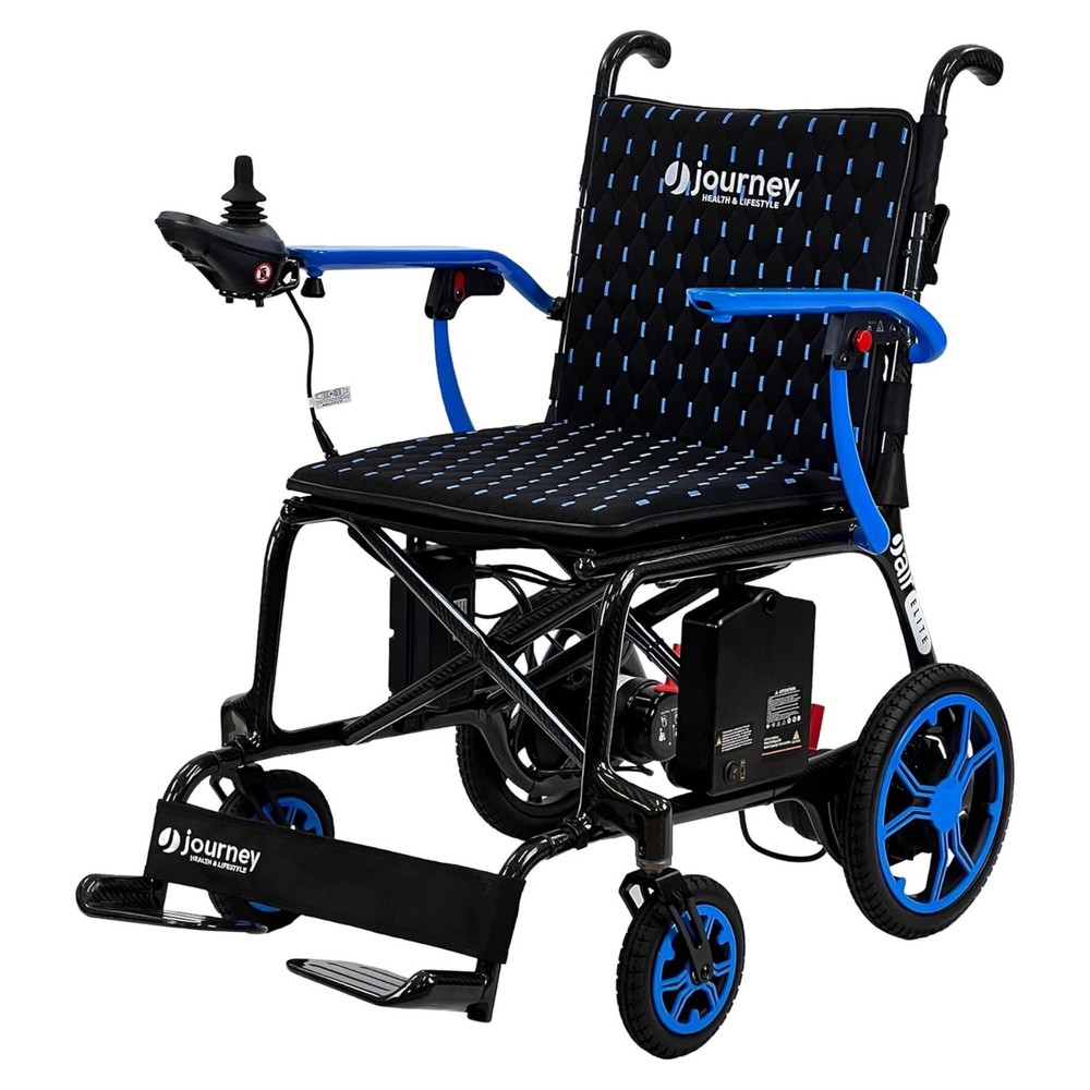 Journey Air Elite Lightweight Foldable Electric Power Chair for Adults, Blue