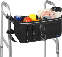 ZHCHG Walker Basket for Seniors, Walker Accessories, Folding Walker Bag with Lar