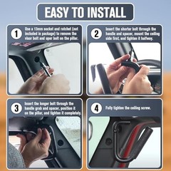 Front Grab Bar Grab Handles, Front Grab Handle Kit Black Textured Compatible