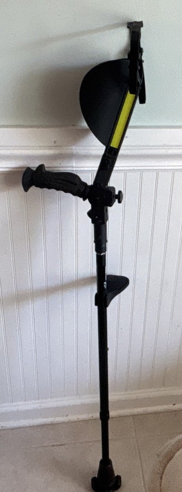 Ergobaum 7G Hands-Free Crutch Adjustable Height Handgrip Adult Black/Yellow