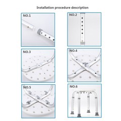 Anti-Slip Adjustable Medical Bath Shower Chair Round Stool Seat for Elderly