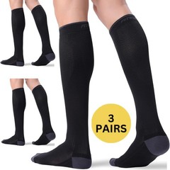 3 Pairs Compression Socks for Women and Men 20-30mmHg-Circulation Support Socks