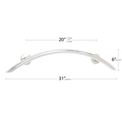 Seachrome 30 Designer Crescent Curved Bathroom Shower Grab Bar Satin Finish