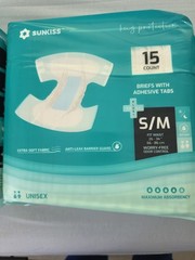 SUNKISS Trust+ Unisex Max Absorbency Incontinence Briefs S/M 15 Ct. 45 Unit
