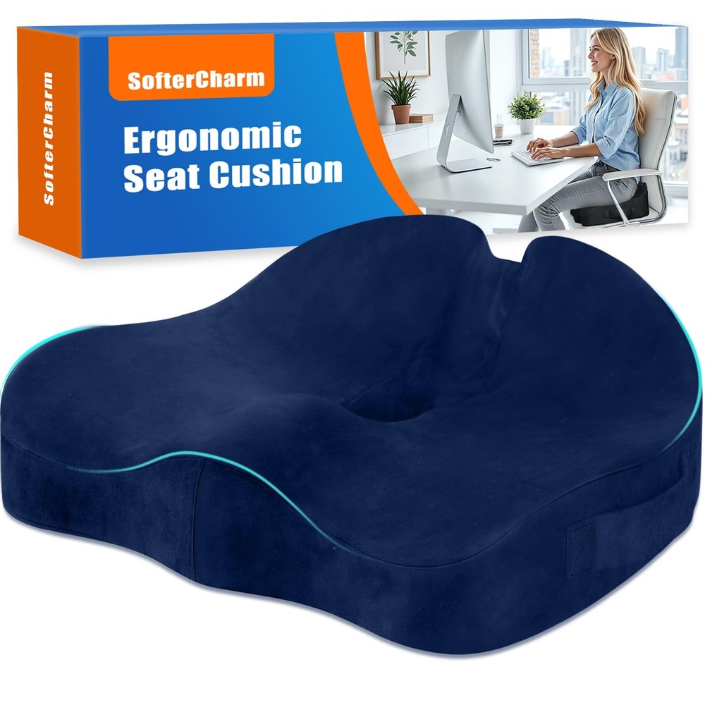 SofterCharm Seat Cushion,Thick Memory Foam Cushions for Office Chair, Car Sea…