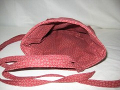 Quilted Lined Brown Fabric Bag w Ties 8.5” by 8.5” Walker Wheelchair Stroller