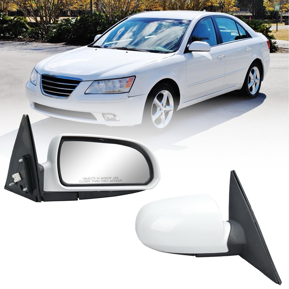 Mirror Compatible with Hyundai Sonata 2006 Right Passenger Side Primer White