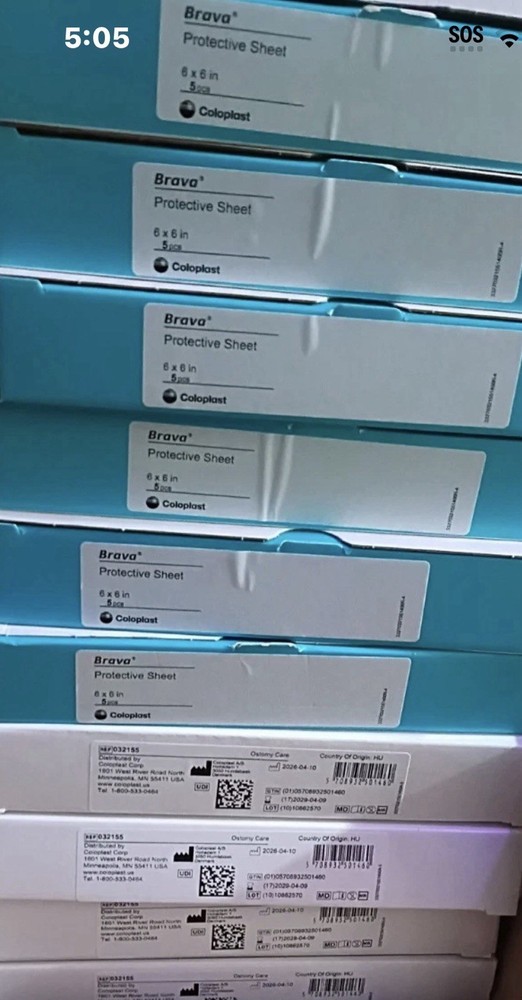 BUNDLE DEAL! 5BOXES Coloplast Brava Protective Sheets 6”x6”,5pcs Per Box #032155