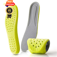 WLLHYF 1 Pair Memory Foam Shoe Insoles, Prevent Foot Odor Men: US 8-9.5, Gray