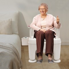 Bedside Toilet Portable Toilet Floor Standing Toilet W/Tissue Box 300kg/661.39lb