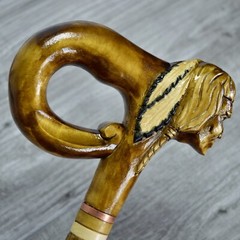 Cane Walking Stick Wooden carved Handmade – Native American