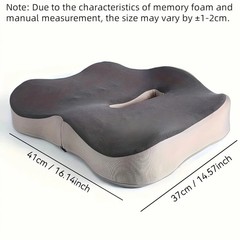 1Pc Memory Foam Seat Cushion – 3D Ergonomic Support| Light Green & Grey, Washabl