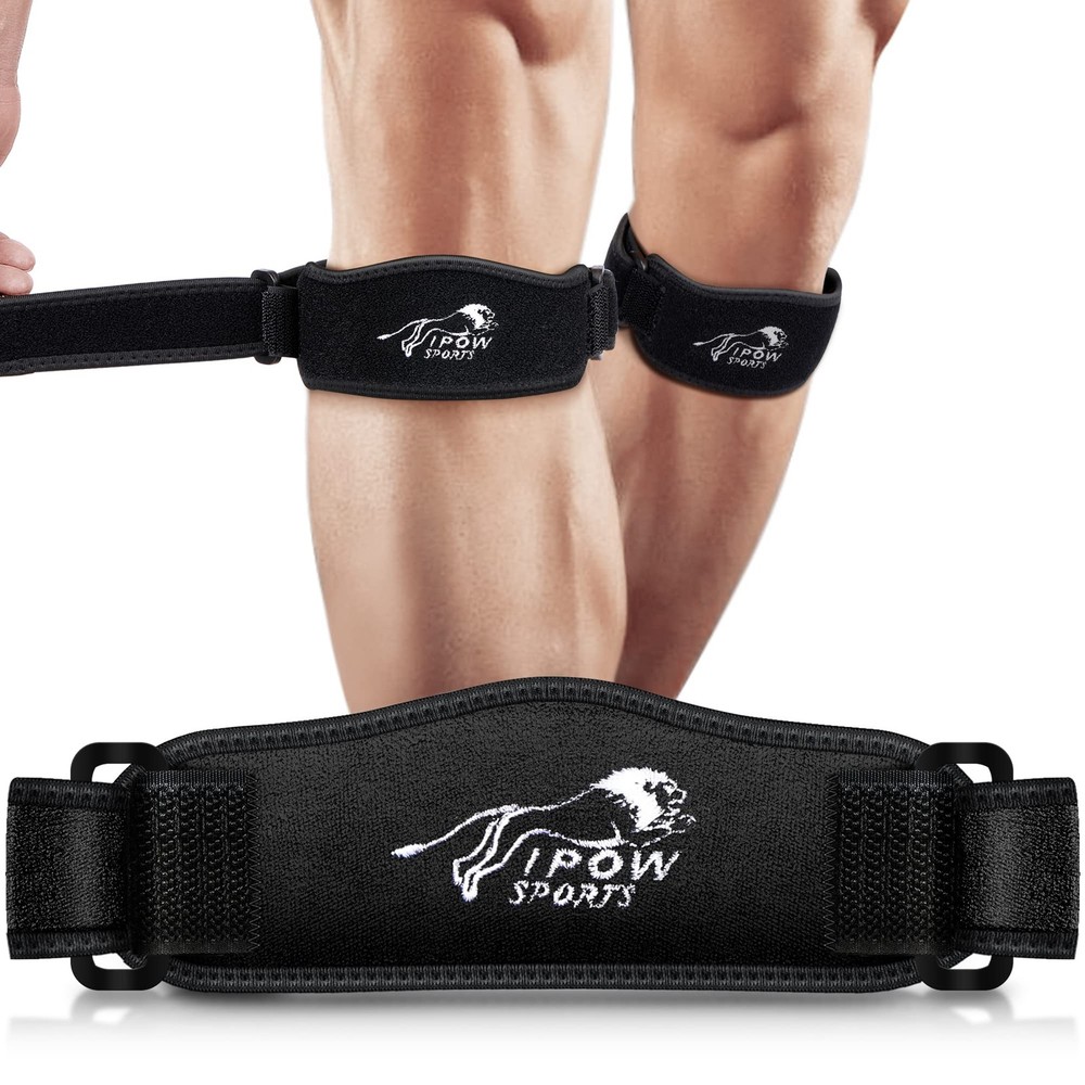 2 PACK Embroidery Patellar Tendon Support Strap with Thickened Pad, Knee Pain…