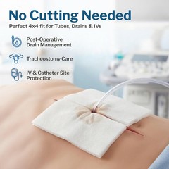 Split Sponges High Absorbency, 6-Ply Sterile, I.V. and Tracheostomy Dressings, P