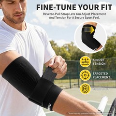 CAMBIVO Tennis Elbow Brace with Adjustable Strap, 1 Pack, Black, Large, Black