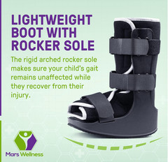 MARS WELLNESS Pediatric Walking Boot For Kids, Large, Fits Ages 3.5-5.5 Yrs Old