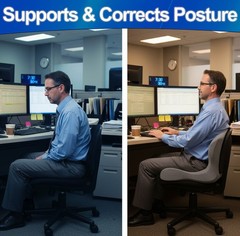 Ergonomic Memory Foam Seat Cushion with Lumbar and Back Support Coccyx Cushion
