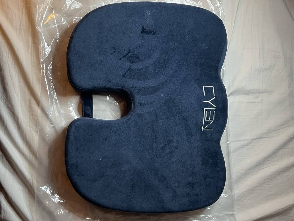 CYLEN Memory Foam Orthopedic Seat Cushion Dark Blue