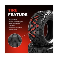 ATV/UTV Tires 26×8-12,All-Terrain Mud Tires 26x8x12,6-Ply,Non-Directional Tre…