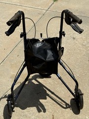 Carex Triangular Rolling Walker w/Custom Blue Marble Finish + Oxygen Tank Holder