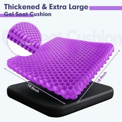 Plus Size Gel Cushion for Long Sitting, Breathable Honeycomb Pressure Relief Pad