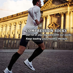 3 Pairs Compression Socks (8-15mmHg) Moisture Wicking Support Stocking S-XXL