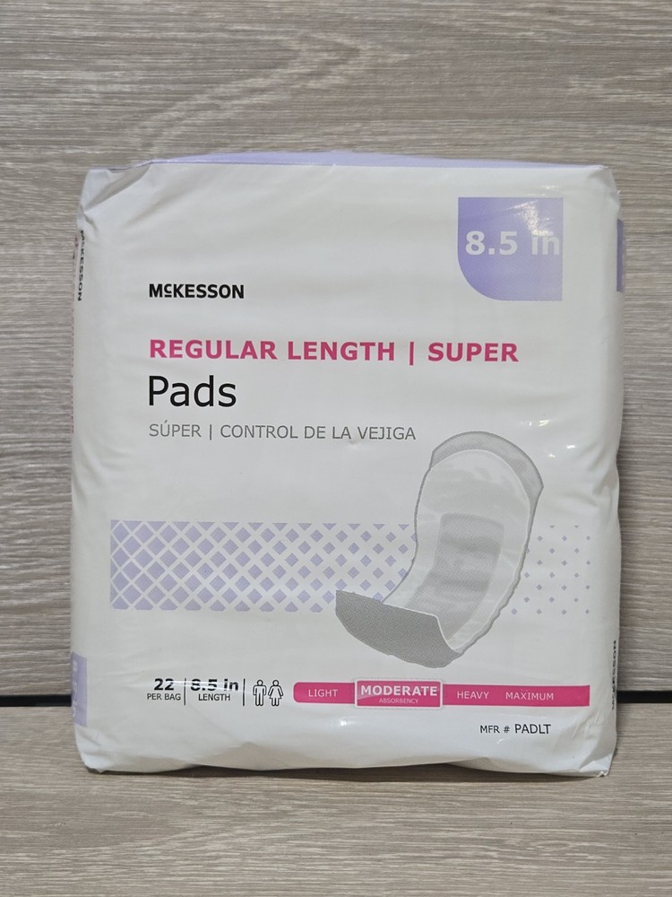 McKesson Unisex Regular 8.5” Length Incontinence 22 Pads