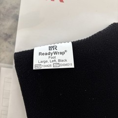 L & R ReadyWrap – Adj Compression Wrap Black – LARGE Left Ankle Foot