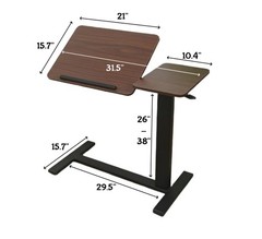 Bedside Table Folding Laptop Stand Overbed Table with Wheels Height Adjustable