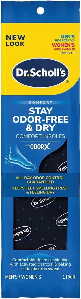 Dr. Scholl’sStay Odor-Free & Dry Comfort Insoles with Odor-X, Unisex Inserts