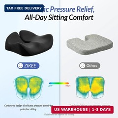 ZIKEE Pioneering Gel Seat Cushion for Sitting Without Stuffiness, Ergonomic Memo