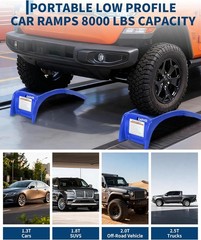 8 Inch Lift Solid Steel Car Ramps 8000 LBS Auto Truck Ramps for Car Repair 2PCS