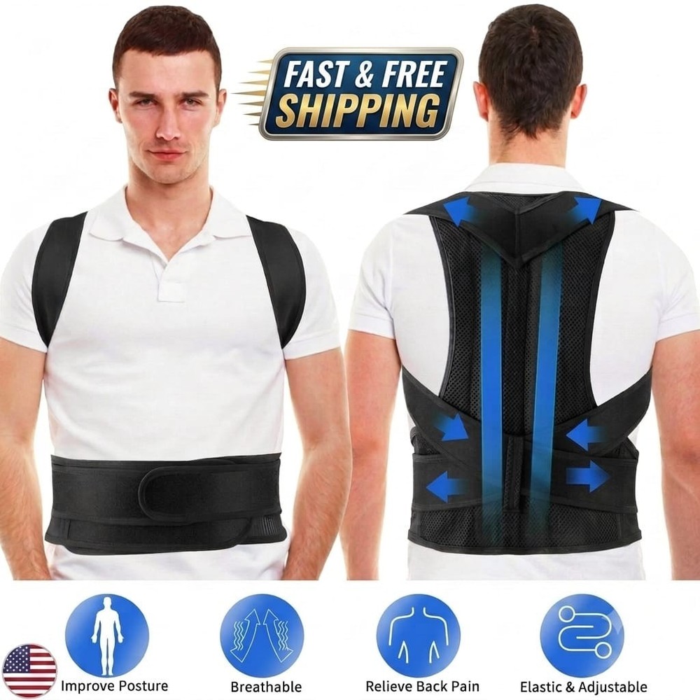Adjustable Posture Corrector Back Support Shoulder Brace Belt Men Women