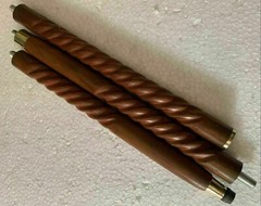 Brazos Twisted Oak Wood Cane with Brass Hame Top Handle, Brown, 37 Inch