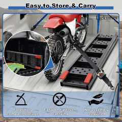 83″ Motorcycle Ramp 1-Pack, 480 Lbs Capacity Folding Loading Ramp for Pickup Tru